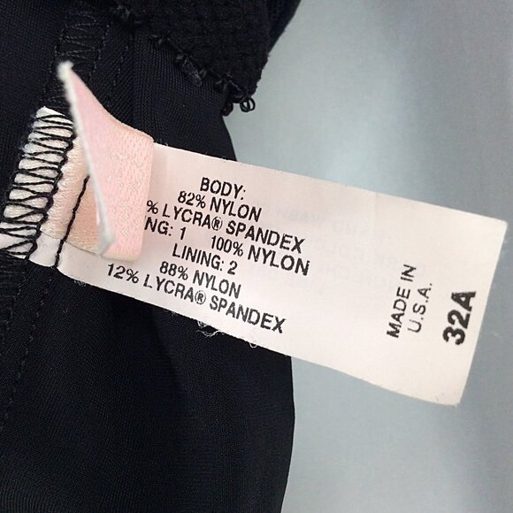 Victoria's Secret Crop Tankini Top Womens Size 32A Underwire Black Swimsuit - Picture 8 of 8